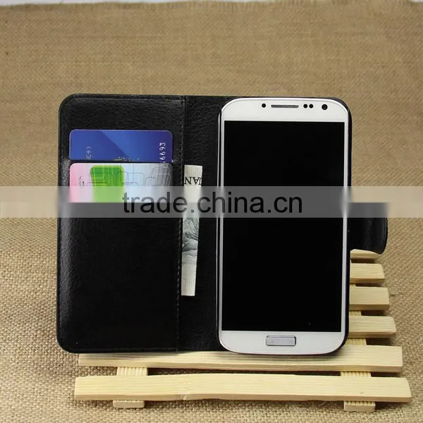 Wholesale Folio Stand Case for Samsung GALAXY S4 I9500 PU Leather Flip Cover With Wallet