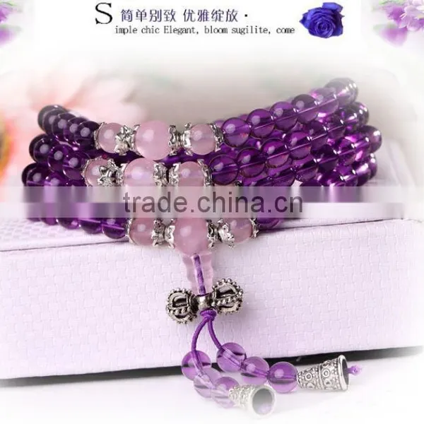 Amethystsmall Beaded Stretch Bracelet ,spiritual Bead Bracelet photo-2