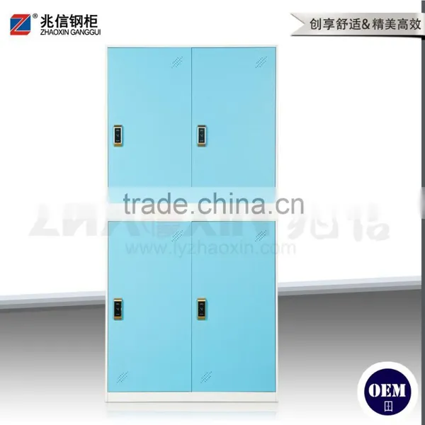 Cheap Swimming Pool Metal Locker Blue 4 Door Storage Cabinet Electronic Lock Locker