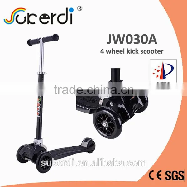 120mm Front Wheel 100mm Rear Wheel 4 Wheels Kids Pedal Kick Scooter