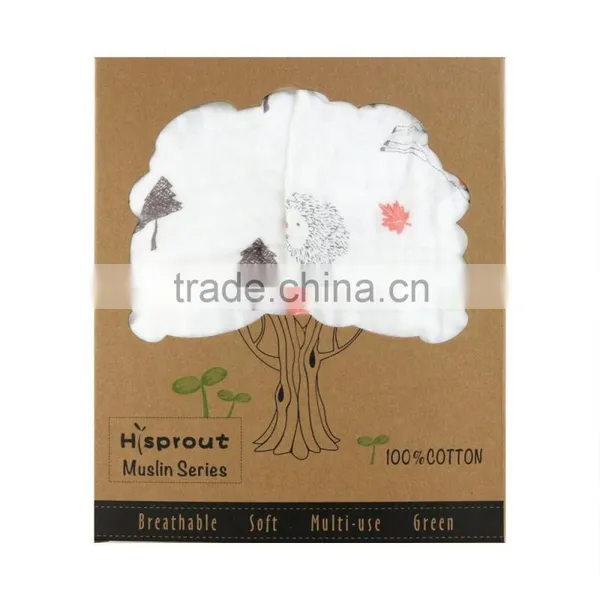 100% Cotton Baby Muslin Square Swaddle Blanket photo-2