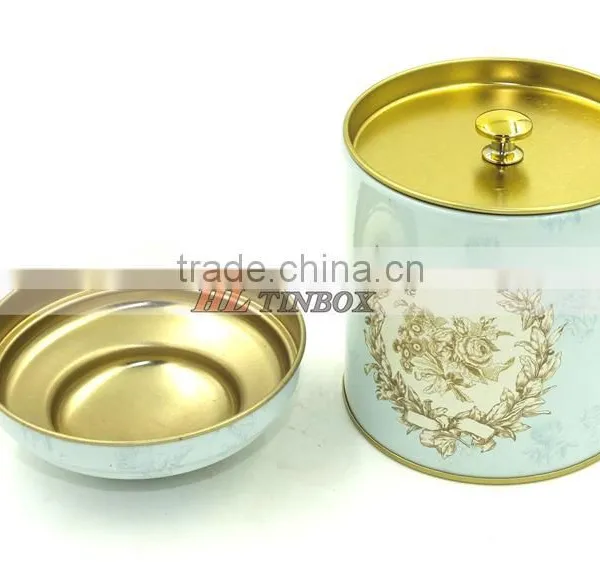 Round Tea Tin Box With Special Lid Tea Can Tin Box photo-2