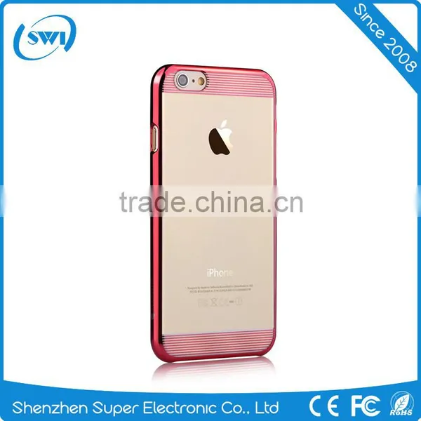 China Suppliers PC Electroplating Transparent Back Case Cover For IPhone 6 6S Plus photo-2