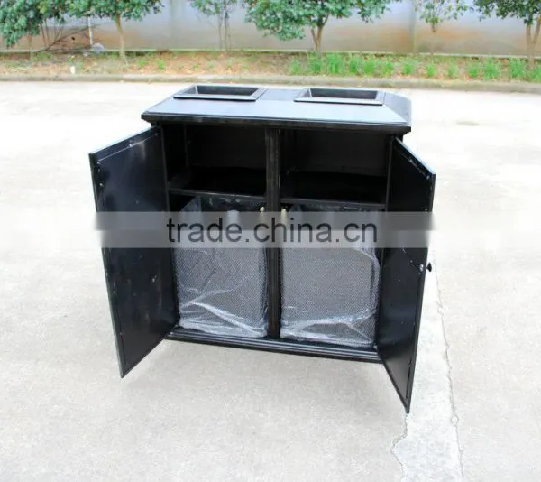 2016 New Design Cast Aluminum Garbage Can Trash Hideaway Large Antique Bronze Finish photo-2