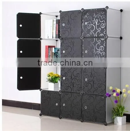 12 Cubes Plastic Innterlocking DIY Storage Cabinets Closet (FH-AL0043) photo-5