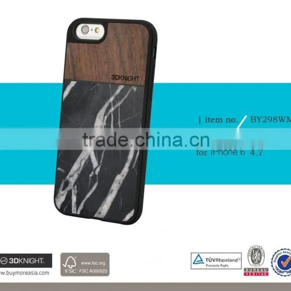 Newest Real Wood TPU Marble Mobile Phone Case For Apple Iphone 6 6s Plus photo-2