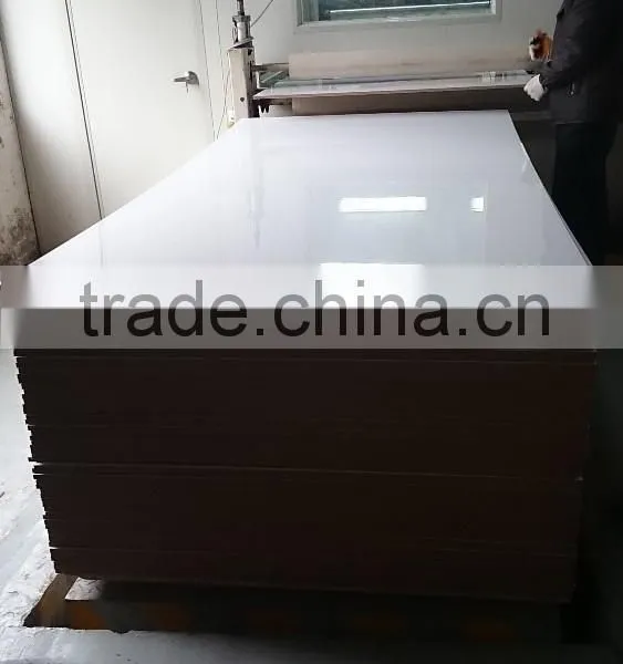 High Gloss White Color Pvc Mdf Board for Kitchen Cabinet Door photo-2