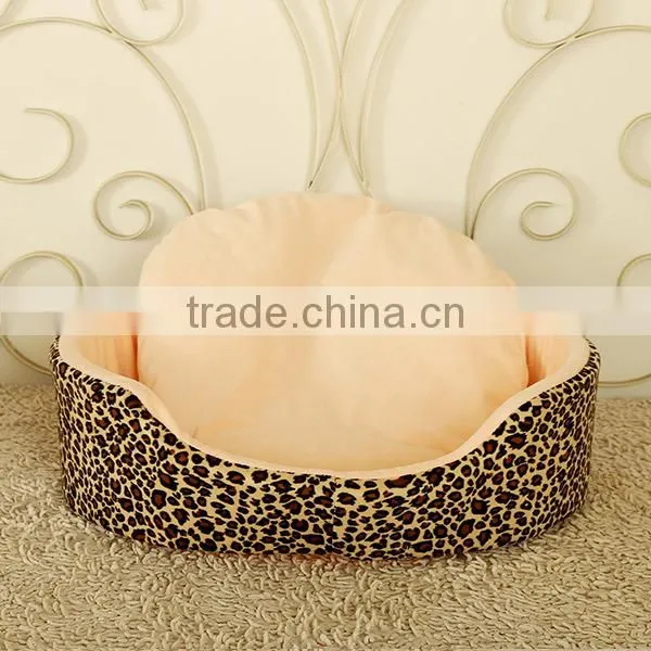 Low MOQ Fashion Coloful Leopard Print Cotton Stuffed Round Shaped Cat Bed photo-2