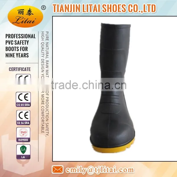 CE Certified Black PVC Safety Gumboots for Men S5 photo-3