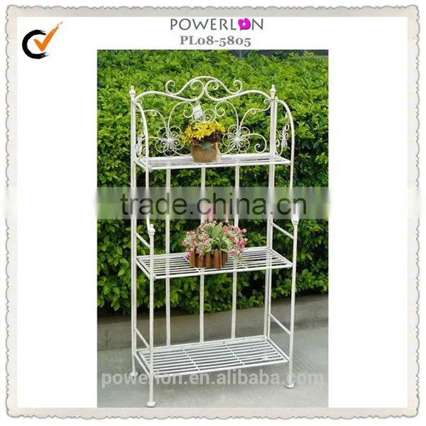 POWERLON Vintage Metal 4-tiers Shelf Outdoor Plant Stand and Indoor Storage Shelf photo-2