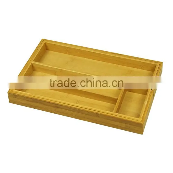 Store More Beautiful and Durable Bamboo Expandable Utility Drawer Cutlery Organizer photo-4