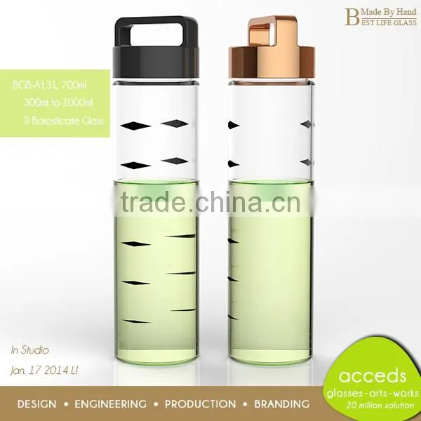 Outdoor Portable Apple Orange Fruit Juice Glass Bottle With Lid photo-6