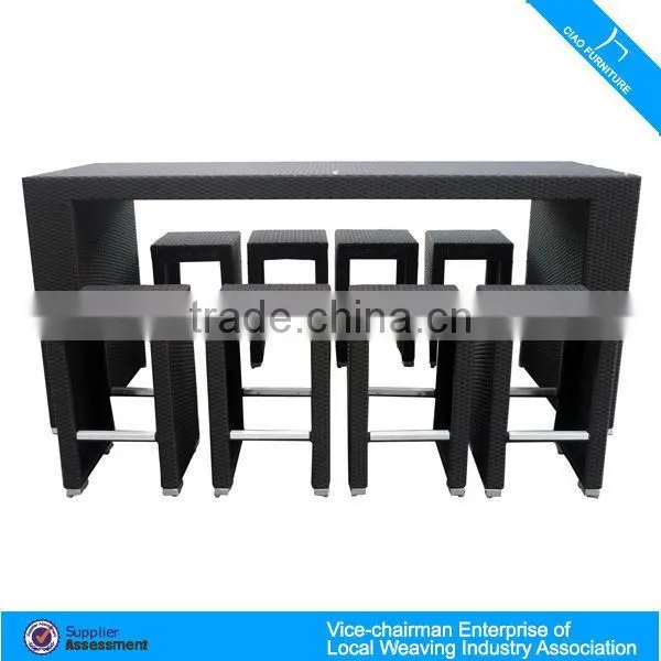 Outdoor High Bar Counter Cocktail Rattan Bar Table Furniture photo-3