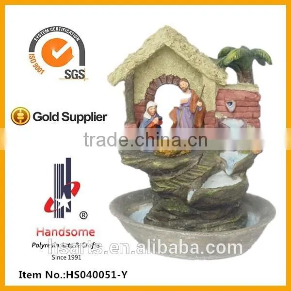 12 Inch New Design Holy Family Resin Small Decorative Indoor Water Fountain photo-2