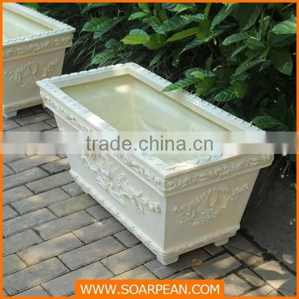 Latest Outdoor Decorative Fiberglass Giant Flower Pot photo-3