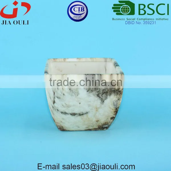 New Color Marble Design Ceramic Planter Pots Square photo-6