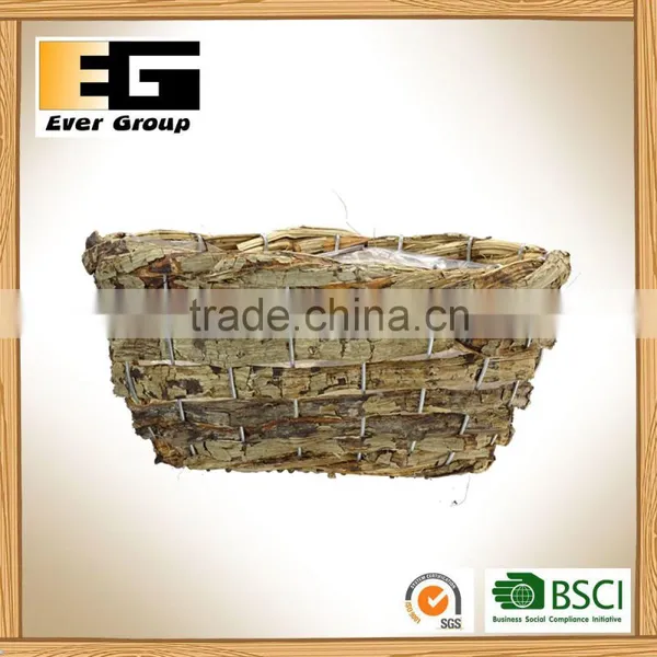 Natural Rattan Flower Basket Oval Pot Planting photo-5