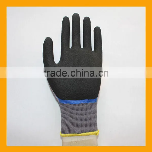 Black Sandy Nitrile Double Dipped Gloves Smooth Nitrile Full Dipped Gloves photo-3