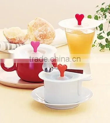Fda Universal Silicone Drink Cup Lids Tea Cup Cover Lids With Scoop photo-6