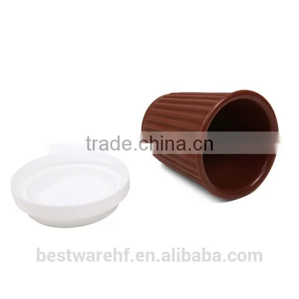 350ml Eco Silicon Travel Coffee Tea Mug Cup Lid Portable Cup