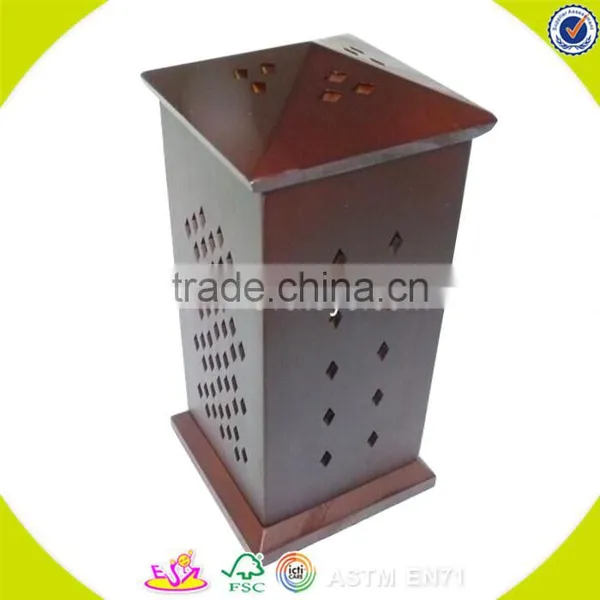 2017 Wholesale cheap four sides of the top wooden incense cone burner W02A262