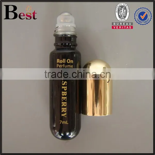 7ml Hot Products Cosmetics Perfume Tube Glass Roll Bottle Hot Stamping Dark Brown Painting Bullet Shape Roll on Glass Bottle photo-2
