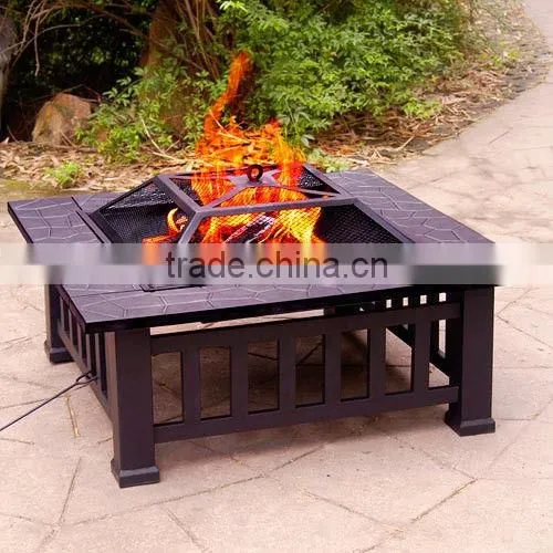 Outdoor Metal Backyard Patio Garden Square Stove Fire Pit