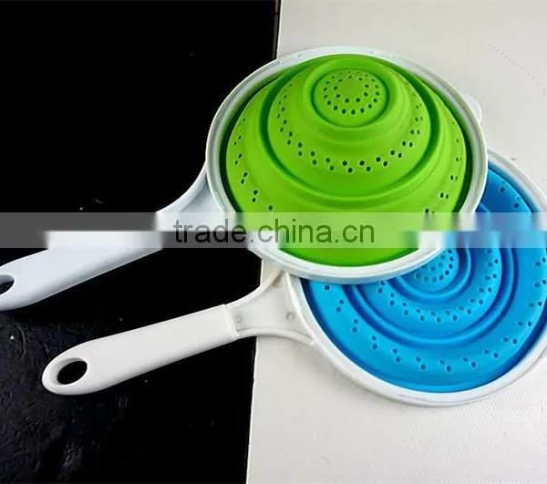 16071 SILICONE Heat Resistant Foldable Silicone Pasta Strainer Silicone Colander Collapsible Strainer photo-6