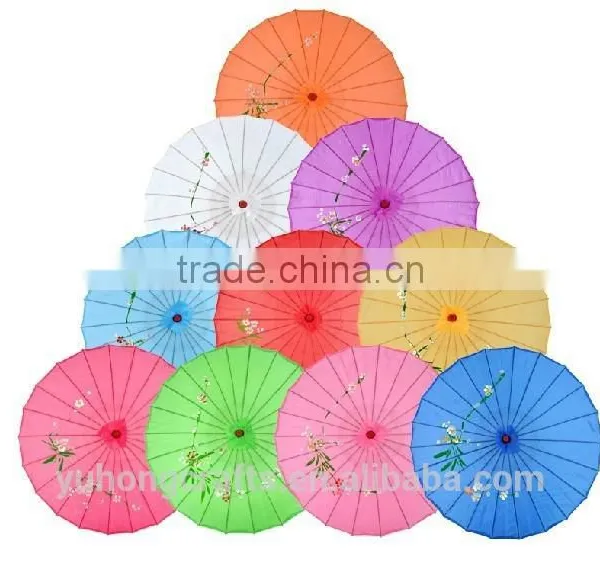 Chinese Style Silk Parasol With Flower Painting photo-4