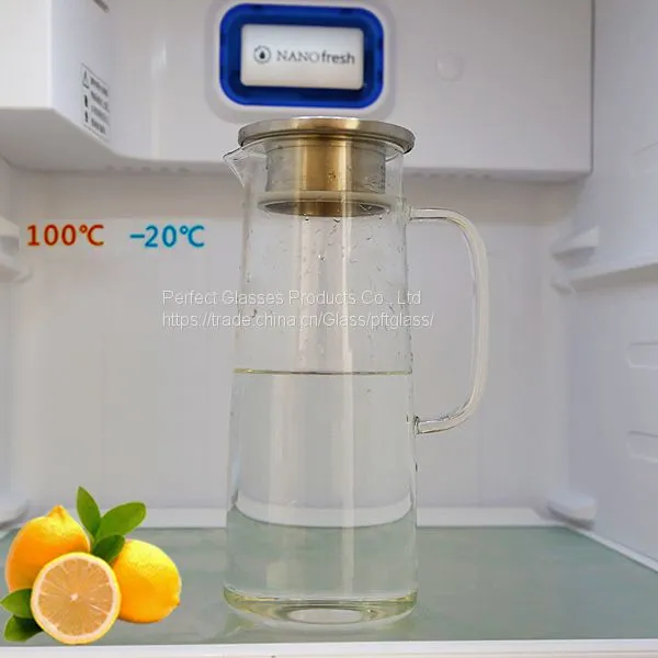Big Volume Glass Bottle Glass Jug Glass Decanter With Memtal Cap for Kitchen Resturant and Hotel photo-2