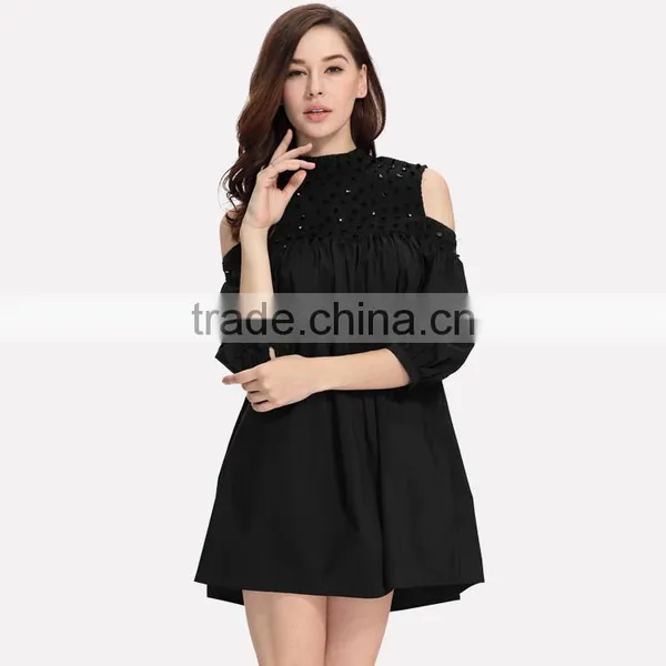 Ladies New Fashion Skirt Dress Pleated Lantern Elegant Skater Dress photo-3