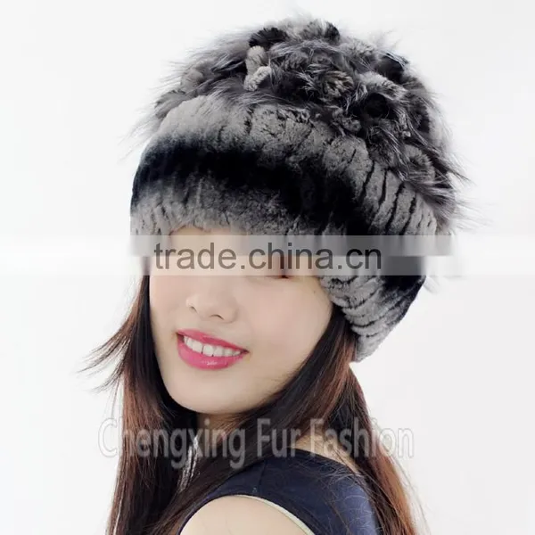 CX-C-135C Wholesale Warm Genuine Rex Rabbit Fur Women Hat photo-4