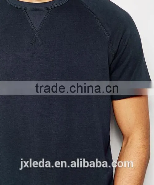 French Terry Short Sleeve Pullover Plain Men Spring / Summer Sweatshirt OEM Service photo-3