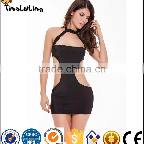 Women No Sleeve Fall Summer Dress 2017 Sexy Club Dress Slim Party Cross Halter Bandage Dresses Sexy Lingerie photo-4