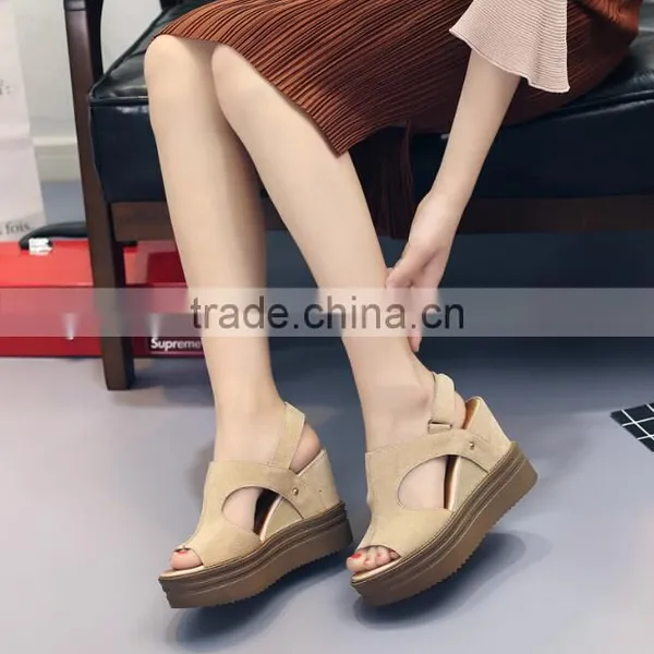 Zm50101b Summer Lady pu Sandal Flange Women Height Increasing Shoes photo-4