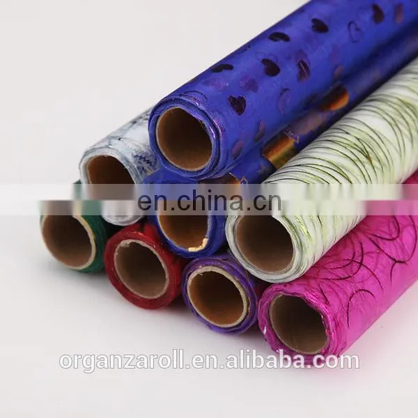 Hot Sale Decoration Fabric Bronzing Crystal Organza Roll