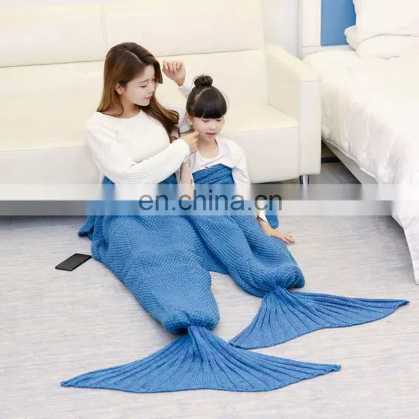 Women Acrylic Sleeping Bag Children Mermaid Tail Blanket photo-5