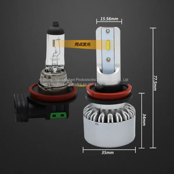 H11/H8/H9 LED Headlight Bulbs Conversion Kit, DOT Approved, Canbus CSP Chips Low Beam/Fog Light Bulb- 6000LM 6000K Xenon White photo-2