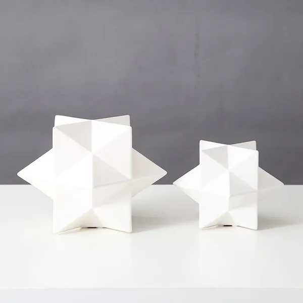 Irregularity Nordic Style Geometrical Gold Black White Five-Pointed Star Ceramic Art Decor photo-5
