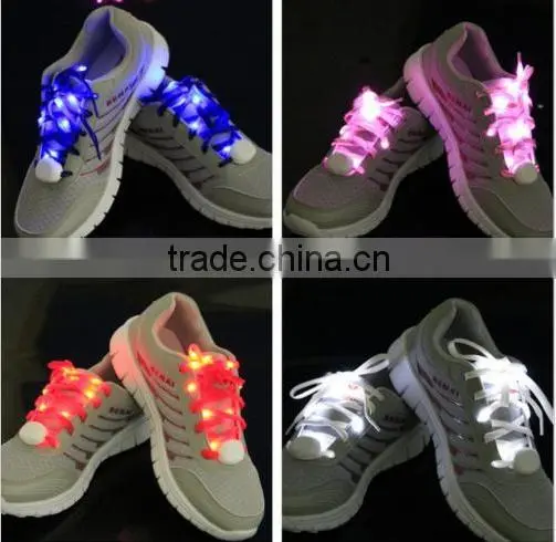 LED Shoe Laces Light Flashing Shoelaces Flat Laces Fashion Creative Gift 2016