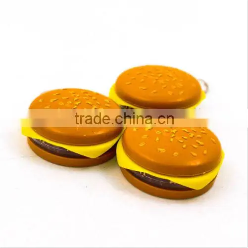 Cute Hamburger Cheese LED Flash Light Functional Keychain Key Chain Ring photo-2