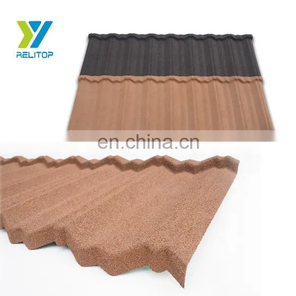 Aluminum Zinc Metal Stone Coated Metal Roof Tile / Stone Chip Coated Roofing Price photo-2