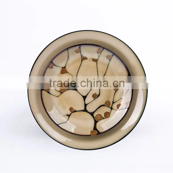 16-piece Reactive Glaze Stoneware Dinnerware Set With Painted Buds photo-2