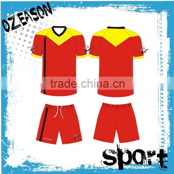 Custom Made Red Soccer Jersey Latest Design photo-5