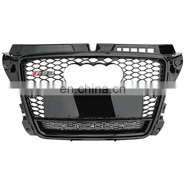 High Quality Front Grill for Audi A3 Material Black RS3 Radiator Honeycomb Grills 2007 2008 2009 2010 2012 2013 photo-2