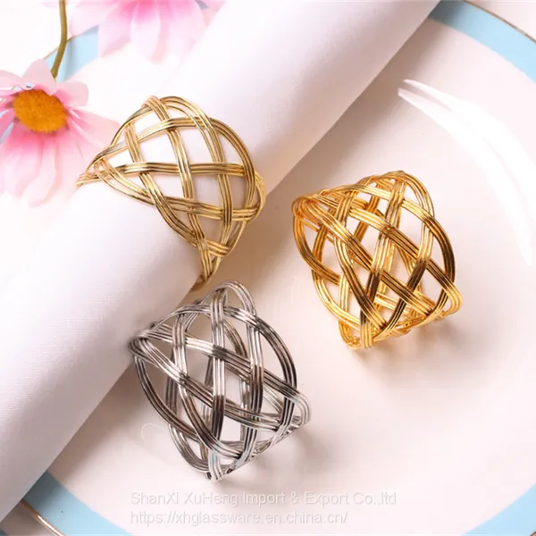 Cheap Wholesale Iron Napkin Buckle Simple Wrapped Wire Napkin Ring photo-3