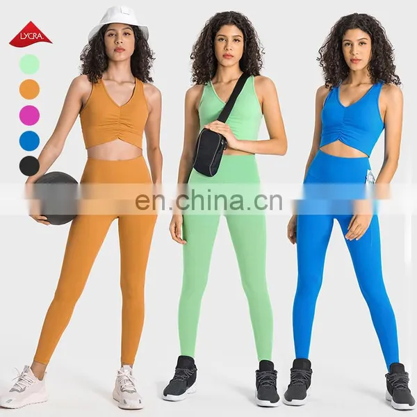 Custom Workout Sport Side Pockets Breathable Leggings Fitness Butt Lifting Sports Sexy Gym High Waist Yoga Leggings For Women photo-5