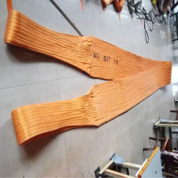 15 Tonne Polyester Double Duplex Flat Webbing Lifting Sling Strap Belt With Soft Eyes