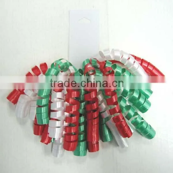 Curly Ribbon/Fabric Curly Bow/Christmas Tartan Bow/Christmas Ribbon Bow photo-5