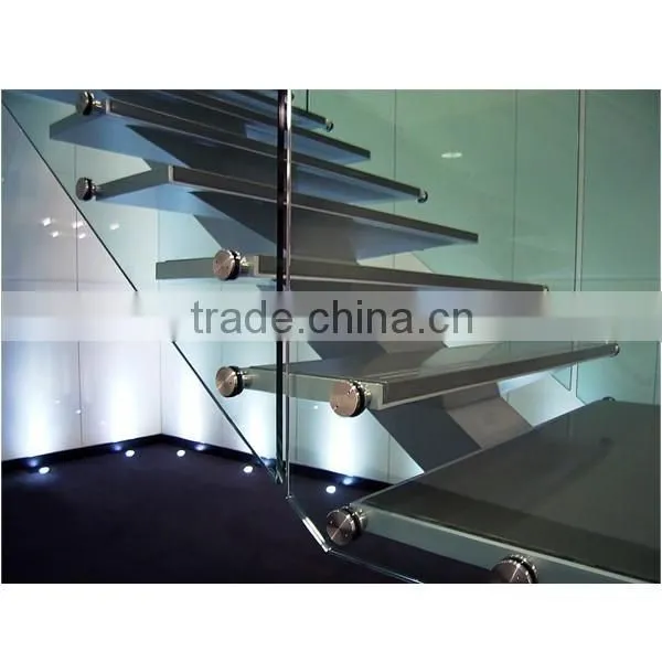 N119 Creater House Wood Glass Stairs, Manufacturer Customied Glass Staircase, Hot Sale Straight Floating Glass Wood Stairs Quality Choice photo-5